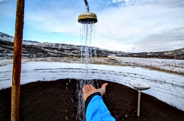 homeless shower outside